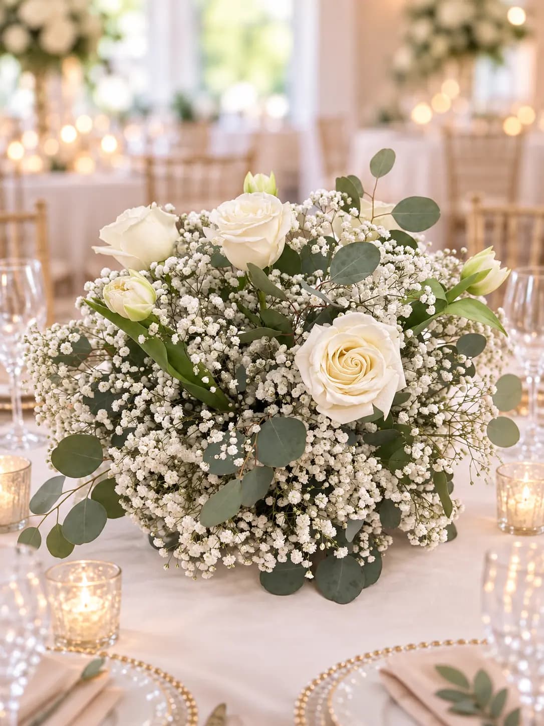 Simply white centerpiece